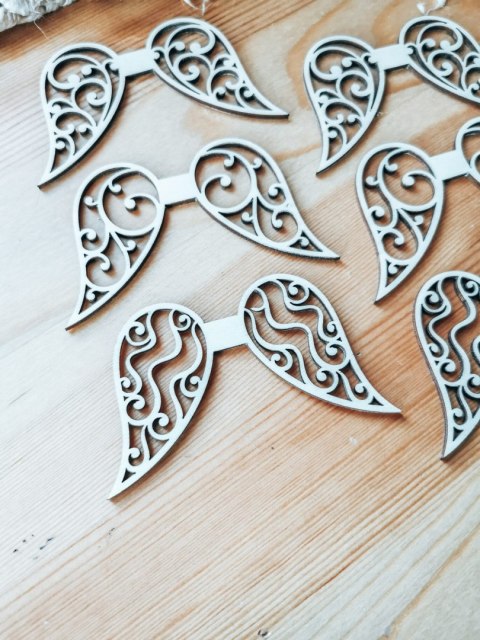 Skrzydła Anioł ! 6szt ! (7,5cm/9cm/12cm/18cm) - wzór 03 - - - (skrzydełka anioła, do aniołka, aniołek, anielskie)