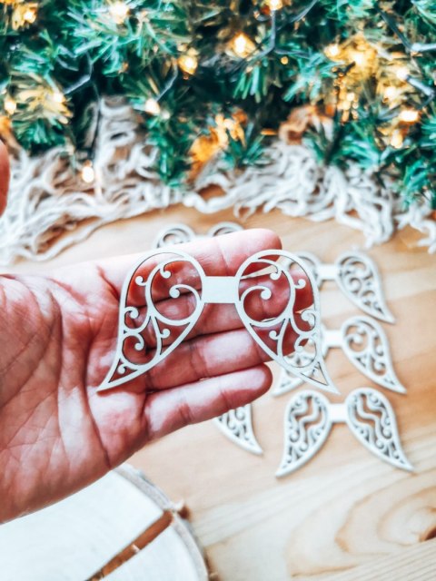 Skrzydła Anioł ! 6szt ! (7,5cm/9cm/12cm/18cm) - wzór 03 - - - (skrzydełka anioła, do aniołka, aniołek, anielskie)