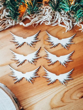 Skrzydła Anioł ! 6szt ! (7,5cm/9cm/12cm/18cm) - wzór 04 - - - (skrzydełka anioła, do aniołka, aniołek, anielskie)