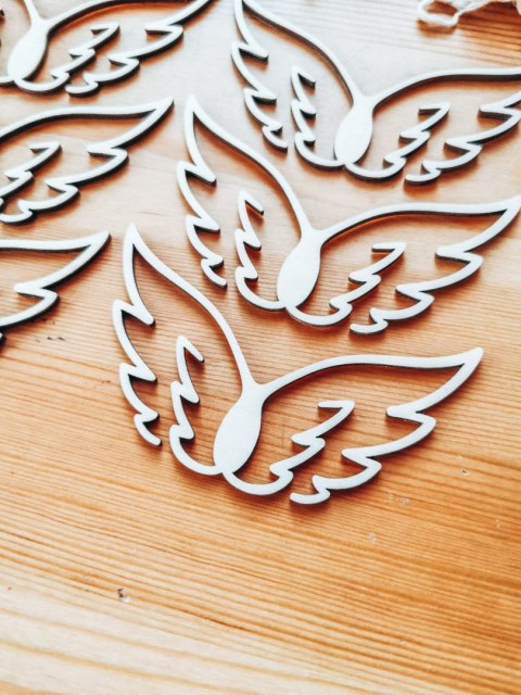 Skrzydła Anioł ! 6szt ! (7,5cm/9cm/12cm/18cm) - wzór 05 - - - (skrzydełka anioła, do aniołka, aniołek, anielskie)