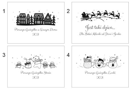 Świąteczny album na zdjęcia (8 wzorów) z drewnianą okładką