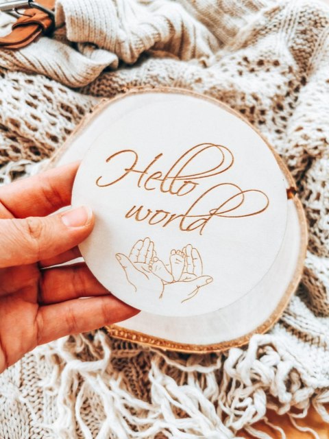 Tabliczka do zdjęć (10szt) - wzór 03 - stopy w dłoniach