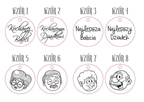 Zawieszka 3cm (10szt) - Dla Babci i Dziadka (8 wzorów)