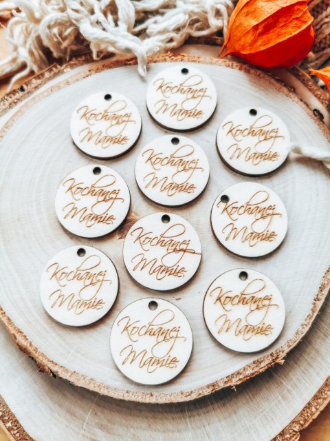 Zawieszka 3cm (10szt) - Kochanej Mamie (1 wzór)