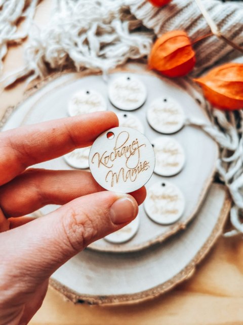 Zawieszka 3cm (10szt) - Kochanej Mamie (1 wzór)