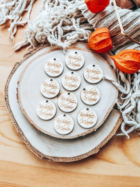 Zawieszka 3cm (10szt) - Kochanej Mamie (1 wzór)