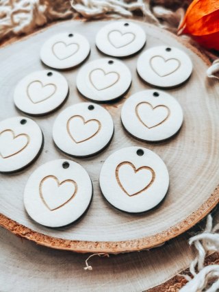 Zawieszka 3cm (10szt) - serduszka (12 wzorów)