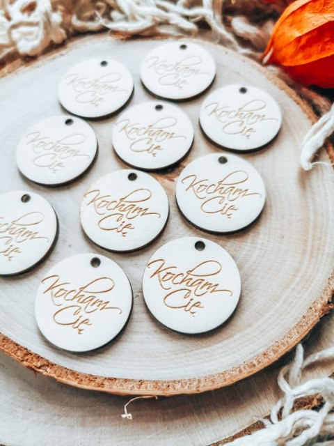 Zawieszka 3cm (10szt) - teksty miłosne (6 wzorów)