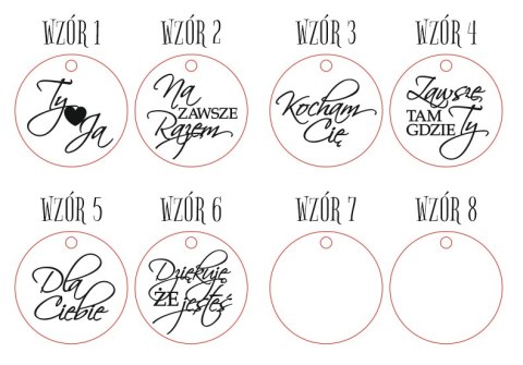 Zawieszka 3cm (10szt) - teksty miłosne (6 wzorów)