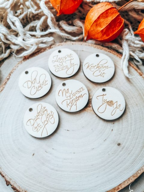 Zawieszka 3cm (10szt) - teksty miłosne (6 wzorów)