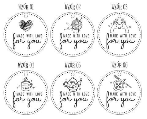 Zawieszka drewniana 5cm (10szt) Made with Love for You