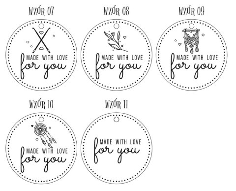 Zawieszka drewniana 5cm (10szt) Made with Love for You