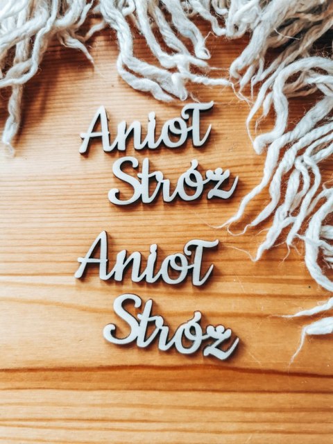 Anioł Stróż - napis WYCIĘTY (2szt) wys. 2cm - - - (aniołek)