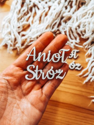 Anioł Stróż - napis WYCIĘTY (2szt) wys. 2cm - - - (aniołek)