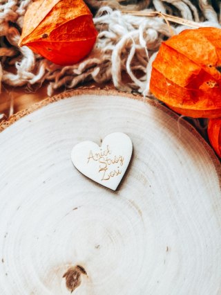 Anioł Stróż z IMIENIEM - (1szt) SERDUSZKO 3/4/5cm - - - (serduszka imiona, serce imienne, serca imię)