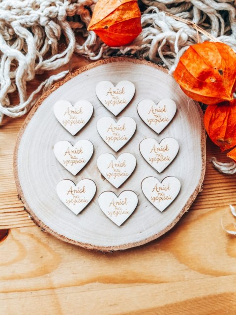 Anioł na szczęście - SERCE (10szt) 3/4/5cm - - - (serduszka, serduszko, serca, Anioł Stróż, Aniołek)