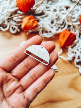 Baza do kolczyków (6szt) - fazy księżyca grawerowane - kolczyki