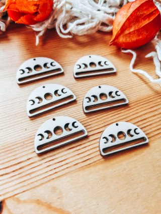 Baza do kolczyków (6szt) - fazy księżyca - kolczyki