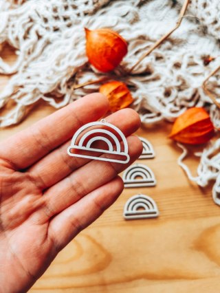 Baza do kolczyków (6szt) - tęcza - kolczyki