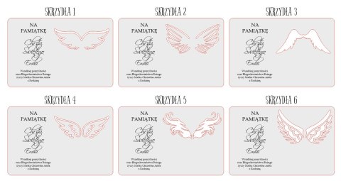 Baza magnes - skrzydła do aniołka (1szt) dowolny tekst