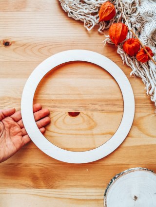 Baza obręcz - drewniane koło 20cm (szerokość 2,5cm)