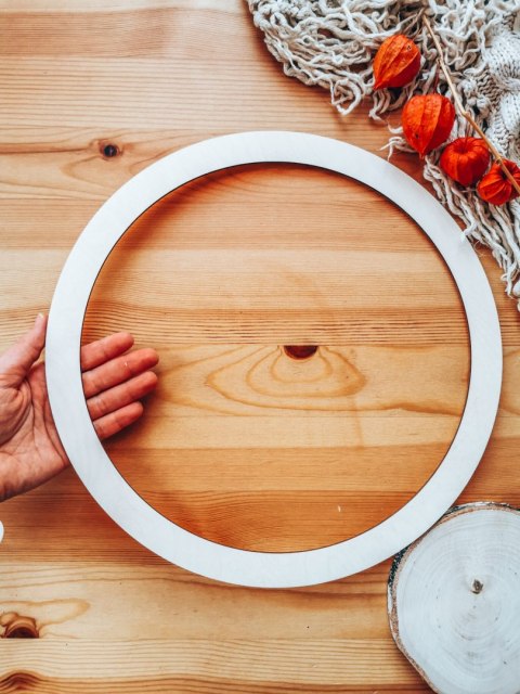Baza obręcz - drewniane koło 30cm (szerokość 2,5cm)