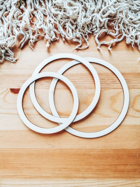 Baza obręcz - drewniane koło 3szt (18+16+14cm)