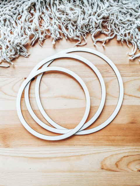 Baza obręcz - drewniane koło 3szt (24+22+20cm)