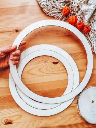 Baza obręcz - drewniane koło zestaw 20+25+30cm (szerokość 2,5cm)