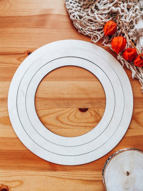 Baza obręcz - drewniane koło zestaw 20+25+30cm (szerokość 2,5cm)