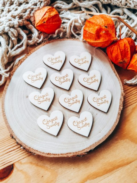 Chrzest Święty - SERCE (10szt) 3/4/5cm - - - (serduszka, serduszko, serca, Chrzciny)