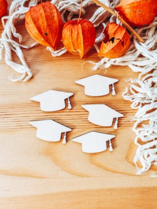 DEKOR czapka biret 3-5cm (5szt) - wzór 1 (DK-035)