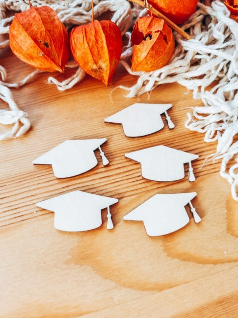 DEKOR czapka biret 3-5cm (5szt) - wzór 1 (DK-035)