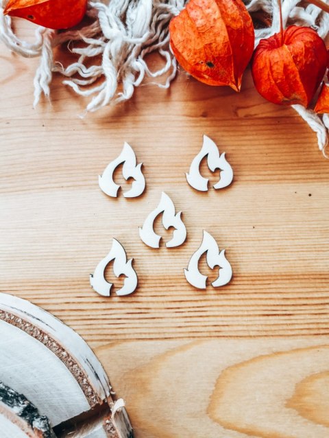 DEKOR gołąbek płomień 3-5cm (5szt) - wzór 4 (DK-029)