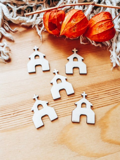 DEKOR kościół 3-5cm (5szt) - wzór 1 (DK-023)