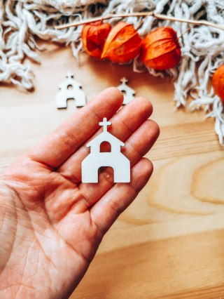 DEKOR kościół 3-5cm (5szt) - wzór 1 (DK-023)