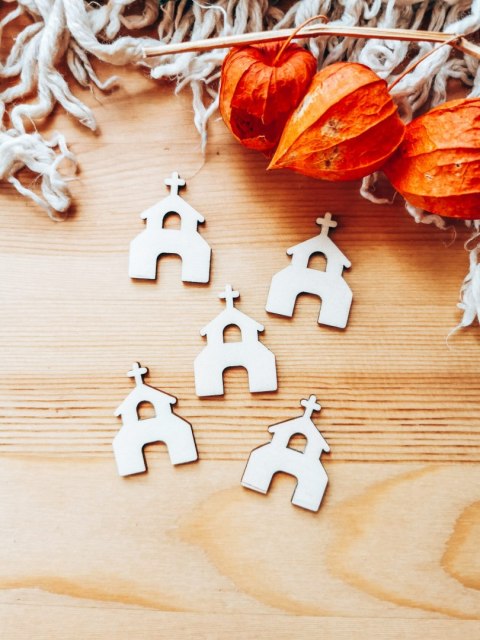 DEKOR kościół 3-5cm (5szt) - wzór 1 (DK-023)