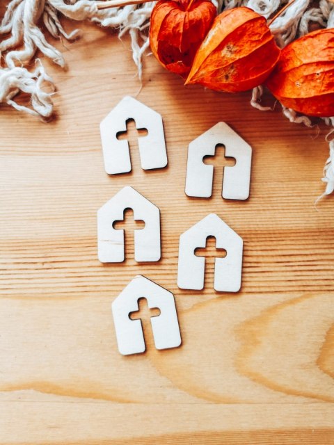 DEKOR kościół 3-5cm (5szt) - wzór 2 (DK-024)