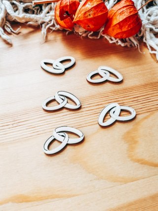 DEKOR obrączki ślubne 3-5cm (5szt) - wzór 1 (DK-020)