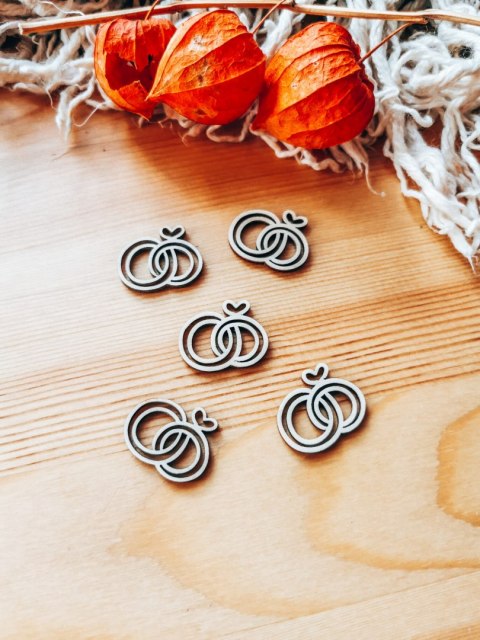 DEKOR obrączki ślubne 3-5cm (5szt) - wzór 2 (DK-021)