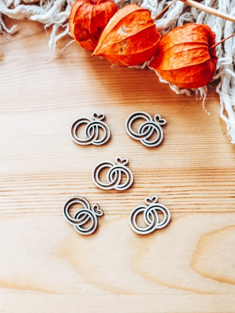 DEKOR obrączki ślubne 3-5cm (5szt) - wzór 2 (DK-021)