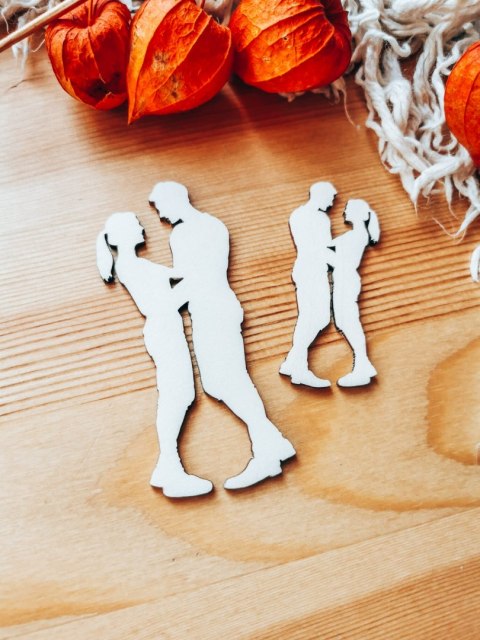 DEKOR zakochani 7cm i 10cm (2szt) - wzór 1 (DK-019)