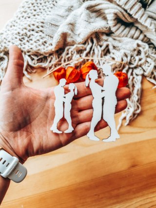 DEKOR zakochani 7cm i 10cm (2szt) - wzór 1 (DK-019)