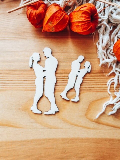 DEKOR zakochani 7cm i 10cm (2szt) - wzór 1 (DK-019)