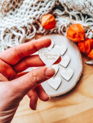 I Komunia Święta - SERCE (10szt) 3/4/5cm - - - (serduszka, serduszko, serca, IHS, Pierwsza Komunia))