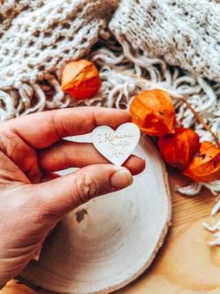 I Komunia Święta z IMIENIEM - (1szt) SERDUSZKO 3/4/5cm - - - (serduszka imiona, serce imienne, serca imię, Pierwsza Komunia, IHS