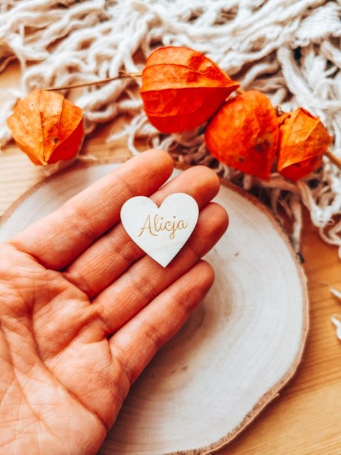 IMIĘ - (1szt) SERDUSZKO 3/4/5cm - - - (serduszka imiona, serce imienne, serca z imeniem)