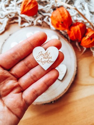 Jesteś moim Aniołem - SERCE (10szt) 3/4/5cm - - - (serduszka, serduszko, serca, Anioł Stróż, Aniołek)