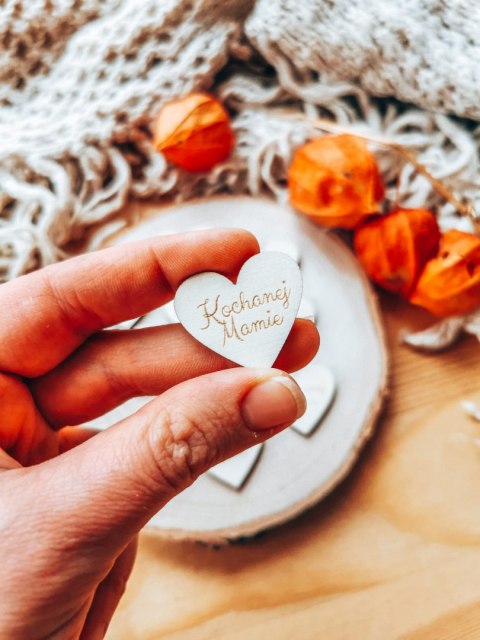 Kochanej Mamie - SERCE (10szt) 3/4/5cm - - - (serduszka, serduszko, serca, Dzień Mamy, Podziękowanie dla Rodziców, Rodzice, Mama