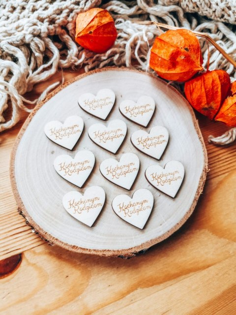 Kochanym Rodzicom - SERCE (10szt) 3/4/5cm - - - (serduszka, serduszko, serca, Dla Mamy Taty, podziękowanie dla Rodziców, Rodzice